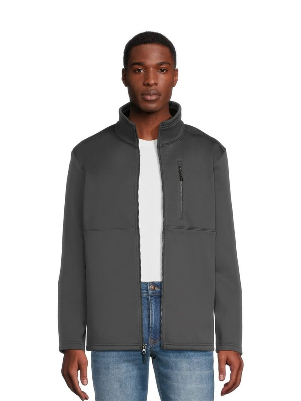 Swiss Tech Men's Gray Full-Zip Performance Softshell Jacket